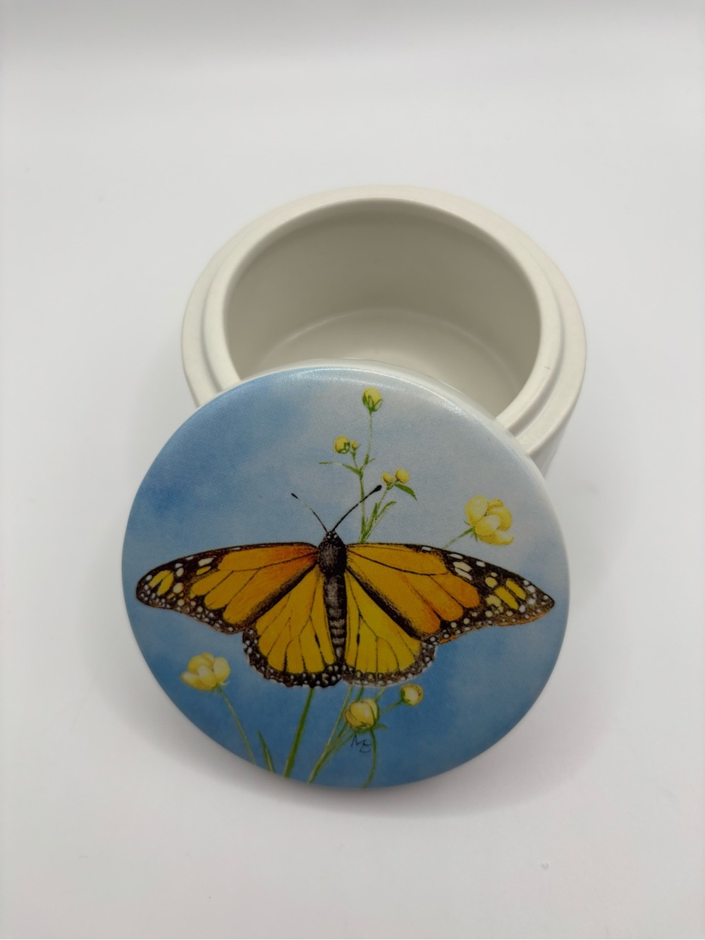 Marjolein Bastin Hallmark Trinket Box Butterfly Monarch Embossed Sides